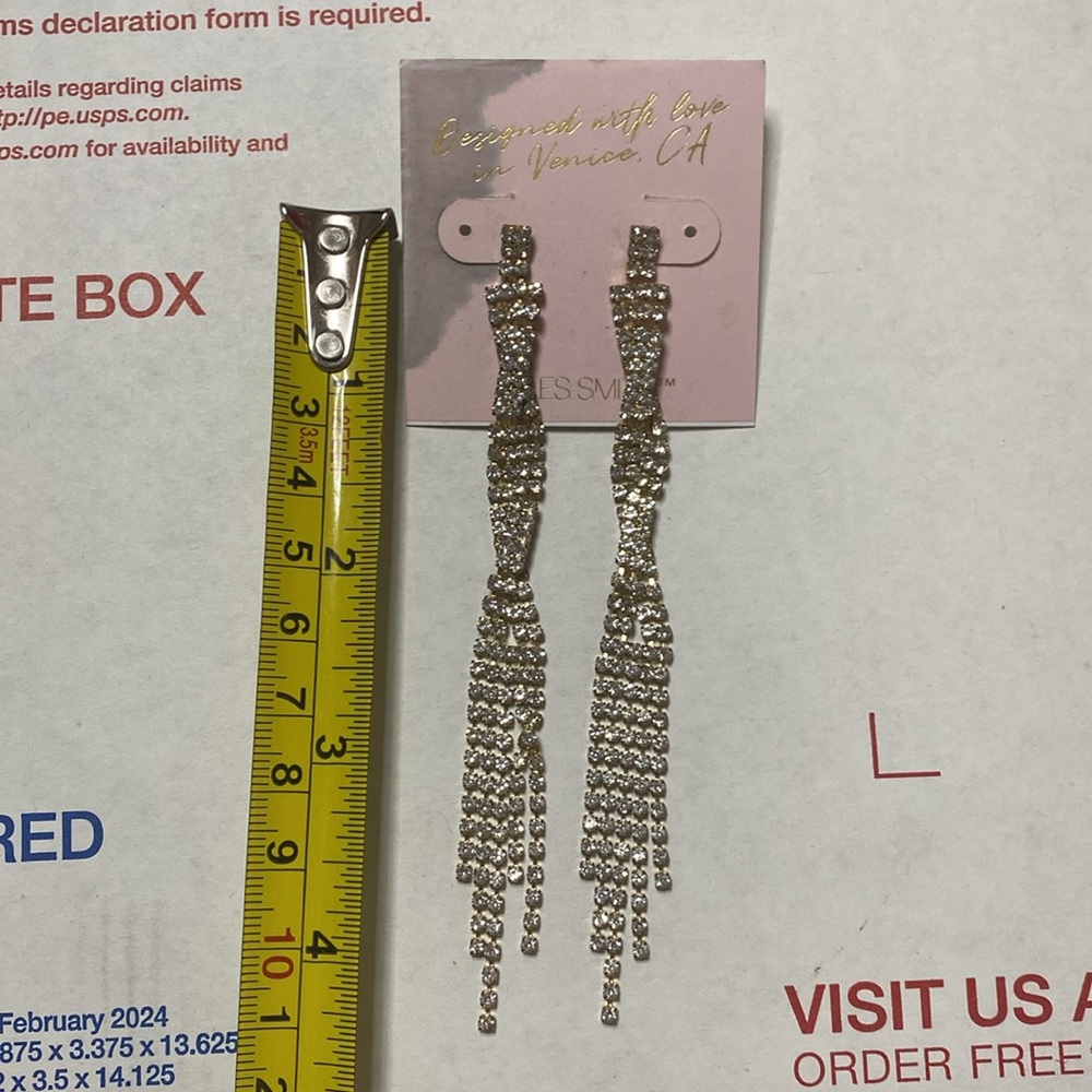 🍂NWT adorable jeweled dangling earrings! - Picture 5 of 5